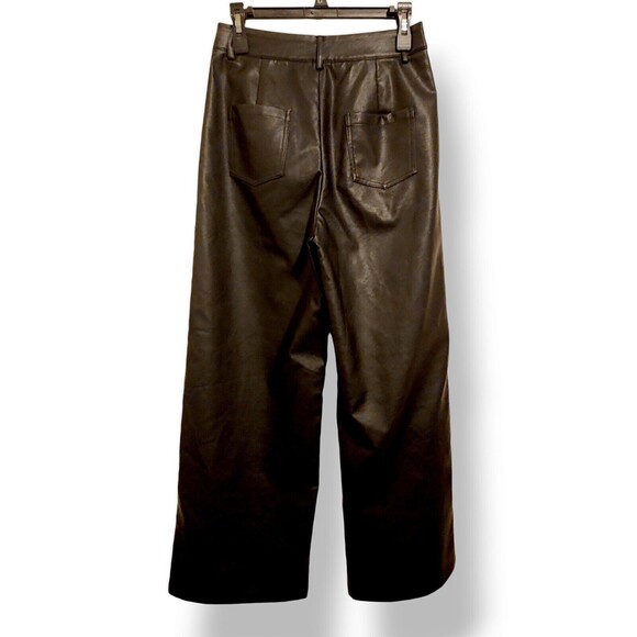 Cider PLeather Wide Leg Witchy Goth Pants Size M Womens High Rise Black Retro - Picture 3 of 3
